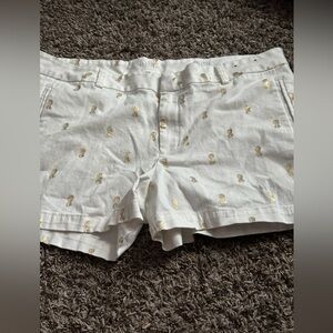 a.n.a White and Gold Jean Shorts